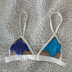 Pacific & Driftwood blue birds bikini top